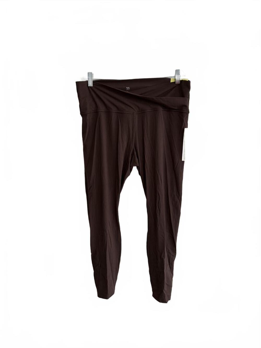 All In Motion High‑Waist Crossover Leggings – Brown, XXL, 7/8 Length